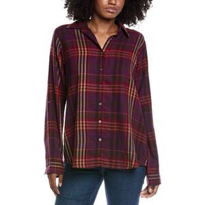 Nu Vintage Womens  Flannel Shirt, Purple